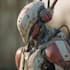 design futuristic sci fi robot character illustration