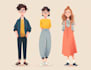 draw vector character in a flat, modern style