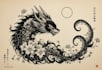 make a japanese style tattoo design and art