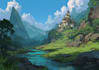 draw a natural landscape and background illustration