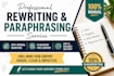 manually rewrite and paraphrase your content professionally