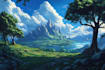 stylized environment concept art, fantasy background