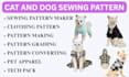 do pet garment sewing patterns, clothing digital grading patterns and tech pack