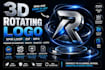 create 3d rotating spinning logo animation loop gif mp4
