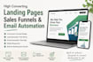 design landing page, funnel and email automation