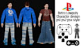design ps1 psx lowpoly character for retro animation, indie dev projects, vtuber