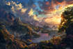 do fantasy background and landscape