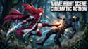 create 2d anime fighting scene anime video  japanese  style