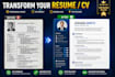 design a modern ats friendly resume CV in canva