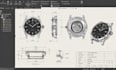 design custom 3d watch cad model, manufacturing technical drawings and animation
