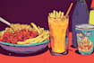 create a food illustration