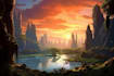 design amazing fantasy landscape