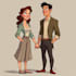 create couple portrait illustration