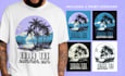 do unique summer beach t shirt logo design