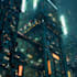 do cyberpunk scifi futuristic city