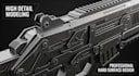 create realistic 3d weapon, hard surface models for unreal engine
