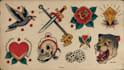 draw traditional tattoo style artwork