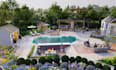 do 3d fire pit design, 3d patio pool, gazebo, 3d backyard landscape design