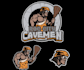 make cartoon mascot caveman food logo