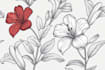 illustrate custom flower line art illustration