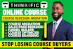 redesign thinkific landing page, health and wellness course, thinkific migration