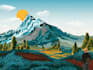 draw a flat vector landscape portrait illustration