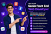 be your senior front end web developer using react html, css, javascript