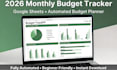 monthly budget tracker google sheets expense savings goals planner debt payoff