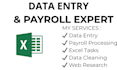 do accurate data entry, payroll processing, and excel tasks