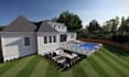 do 3d backyard landscape design with pool, patio, garden design and 3d rendering