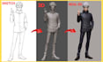 convert your 2d character, fursona oc anime oc to printable 3d model with render