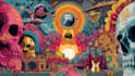 draw stoner rock, heavy metal, psychedelic art