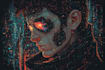 design neon style cyberpunk character art
