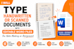 do typing handwritten or scanned document professionally