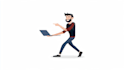 flat vector illustration, brand vector character pose design