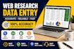 web research and data collection with accuracy