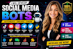 do custom social media bot, tiktok bot, twitter bot, instagram bot, youtube bot