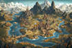 design a unique vector map, realistic or fantasy