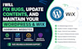fix bugs, update content, and maintain your wordpress, wix, and harmony website