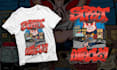 create amazing cartoon illustration for tshirt, merchandise