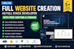 do full website creation as full stack developer with   free hosting and domain