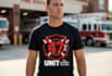create modern firefighter logo t shirt design