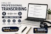 transcribe audio podcast and webinar to text