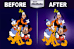 fix blurry logo and manually redraw it into clean print ready vector