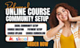 setup skool community skool online course creation kajabi katra course upload