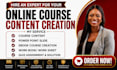 create online course content, course curriculum, online course creation