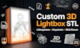 create custom 3d lightbox, 3d logo lithophane stl 3mf keychain wall decor