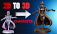 create 3d character model from 2d concept art sculpt render stl 3d print