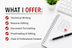 write professional technical articles and edit your resume