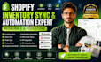 set up shopify inventory sync redbubble, stock sync API integration, automation